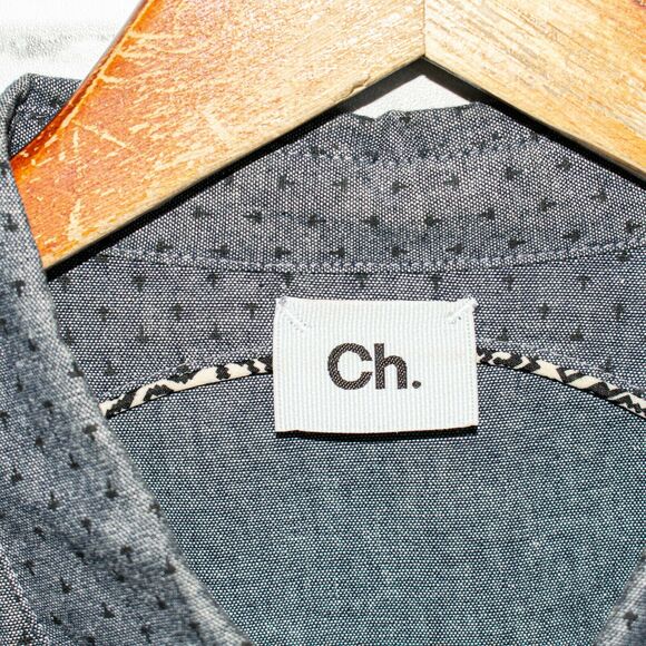 CH. CHAPTER Button up Shirt Lucid Void Gray Print size LargeSS 14 - Picture 3 of 8